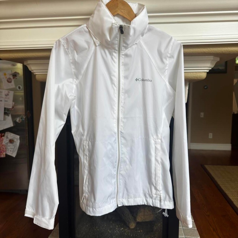 Columbia White Switchback Rain Jacket hiking outdoors camping M